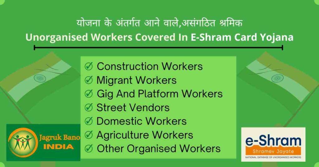 Unorganised workers in e-shram card yojana
